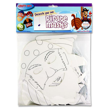 Crafty Bitz Decorate Your Own Pirate Masks - Pack of 10 | Stationery Shop UK