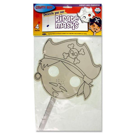 Crafty Bitz Decorate Your Own Pirate Masks - Pack of 4 | Stationery Shop UK