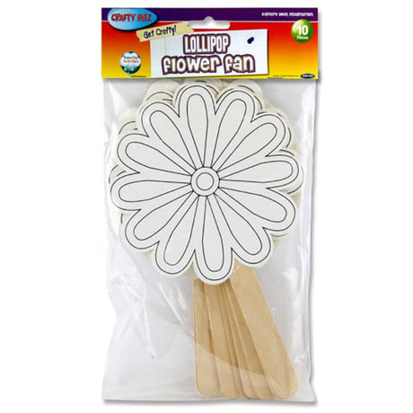 Crafty Bitz Get Crafty Lollipop Flower Fan - Pack of 10 | Stationery Shop UK