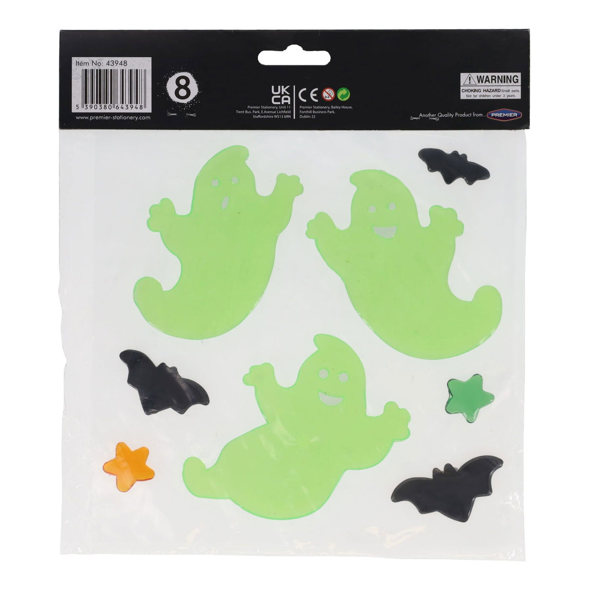 Crafty Bitz Halloween Window Stickers - Glow In The Dark - Pack of 8 | Stationery Shop UK