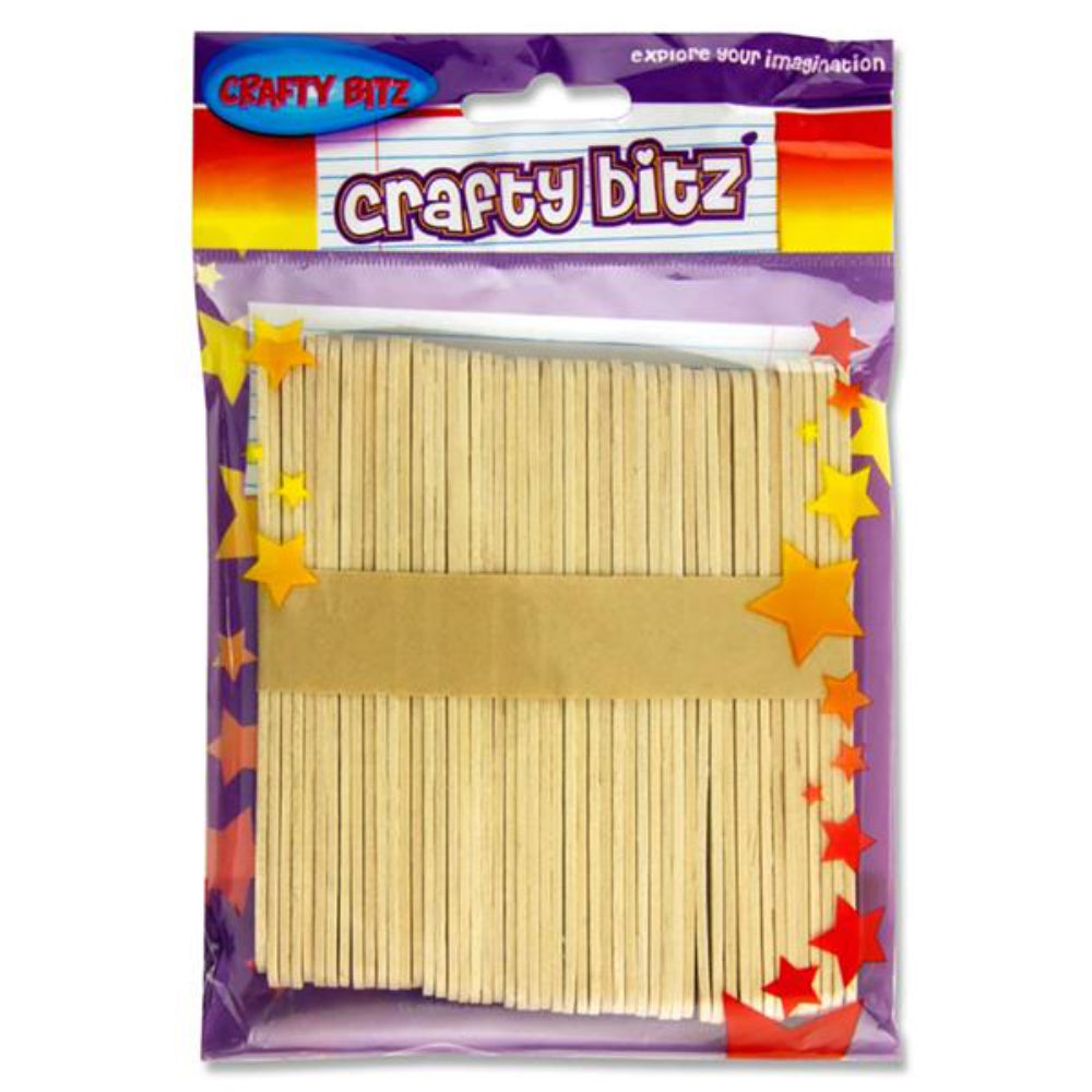 Crafty Bitz Lollipop Sticks - Natural - Pack of 50 | Stationery Shop UK