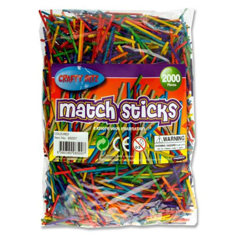 Crafty Bitz Matchsticks - Coloured - Bag of 2000 | Stationery Shop UK