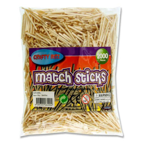 Crafty Bitz Matchsticks - Natural - Bag of 2000-Lollipop & Match Sticks-Crafty Bitz|StationeryShop.co.uk