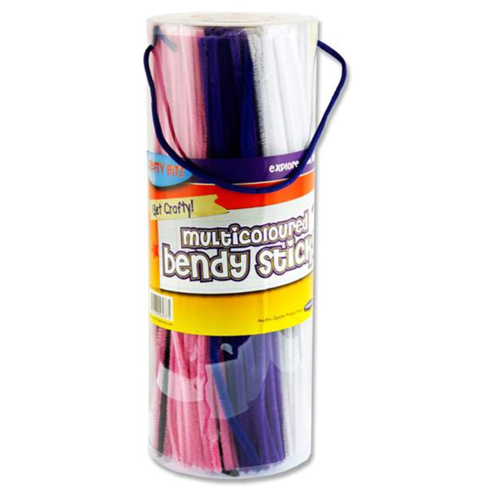 Crafty Bitz Multicoloured Bendy Sticks Pipe Cleaners - 10 Colours - Tub of 350 | Stationery Shop UK
