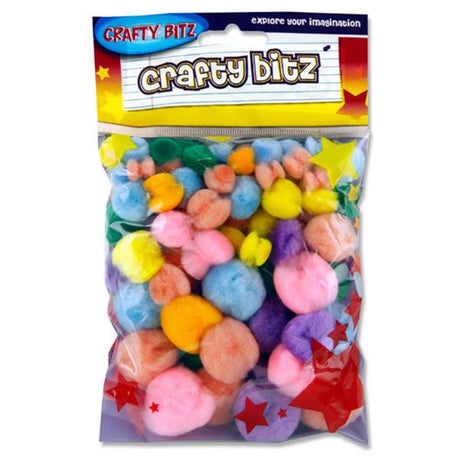 Crafty Bitz Pom Poms - Pastel - Pack of 70-Pom Poms-Crafty Bitz | Buy Online at Stationery Shop