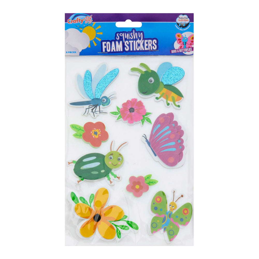 Crafty Bitz Squishy Foam Stickers - Bugs And Butterflies 2 - Pack of 8-Foam Stickers-Crafty Bitz | Buy Online at Stationery Shop