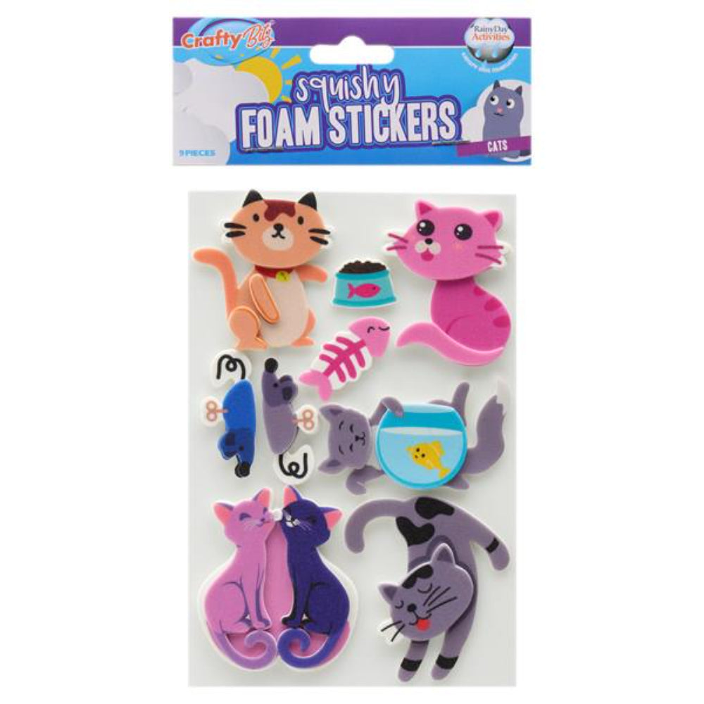 Crafty Bitz Squishy Foam Stickers - Cats2- Pack of 11 | Stationery Shop UK