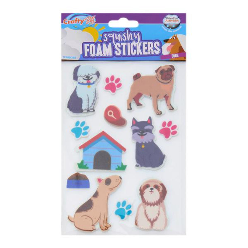 Crafty Bitz Squishy Foam Stickers - Dogs 1- Pack of 11 | Stationery Shop UK