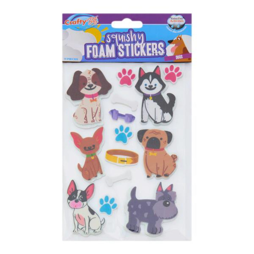 Crafty Bitz Squishy Foam Stickers - Dogs 2- Pack of 11 | Stationery Shop UK