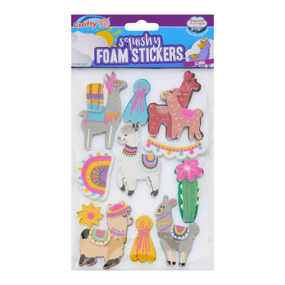 Crafty Bitz Squishy Foam Stickers - Llama 1- Pack of 11 | Stationery Shop UK