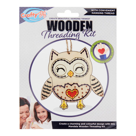 Crafty Bitz Wooden Threading Kit - Owl-Needlework Kits-Crafty Bitz | Buy Online at Stationery Shop