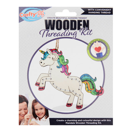 Crafty Bitz Wooden Threading Kit - Unicorn | Stationery Shop UK
