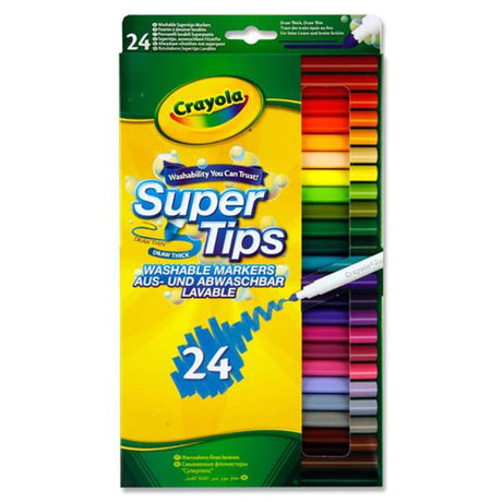 Crayola Supertips Washable Markers - Pack of 24 | Stationery Shop UK