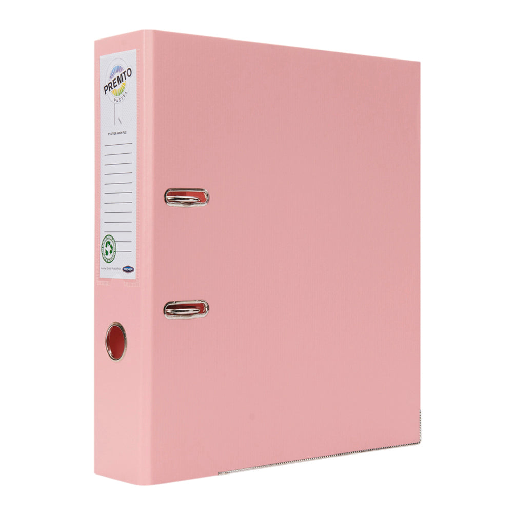 Premto A4 Lever Arch File - Pink Sherbet