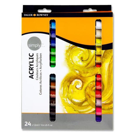 Daler Rowney Simply... Acrylic Paints - Pack of 24 | Stationery Shop UK