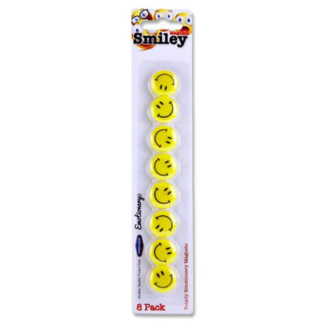 Emotionery 20mm Round Magnets - Smileys - Pack of 8 | Stationery Shop UK