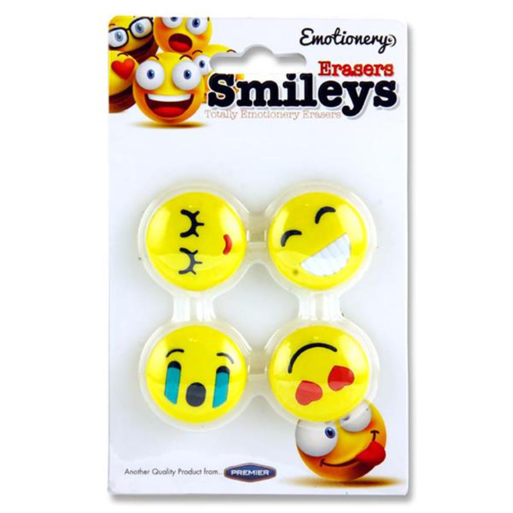 Emotionery Erasers - Smileys - Pack of 4 | Stationery Shop UK