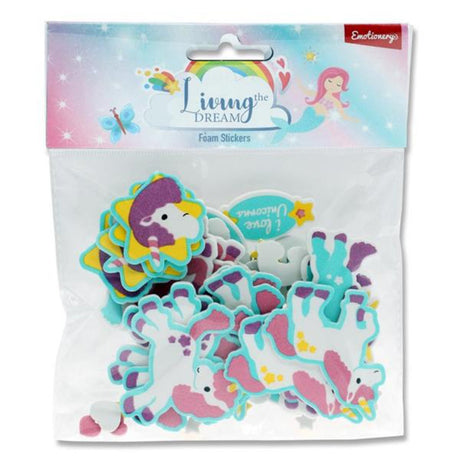 Emotionery Living the Dream Foam Stickers - Unicorns | Stationery Shop UK