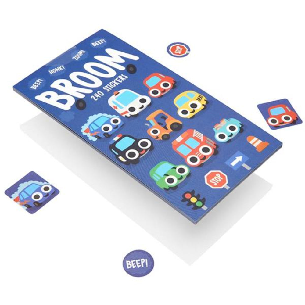 Emotionery Mini Sticker Book - Broom Cars - 240 Stickers | Stationery Shop UK