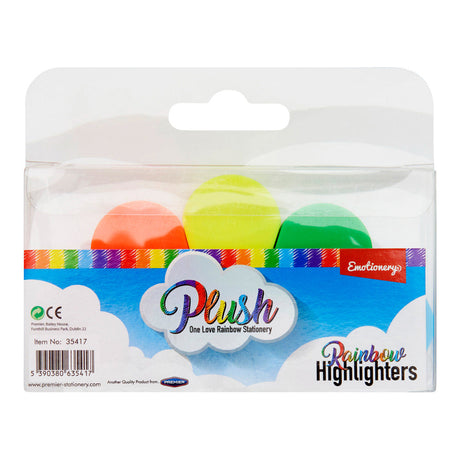 Emotionery Plush Rainbow Highlighers-Highlighters-Emotionery|StationeryShop.co.uk