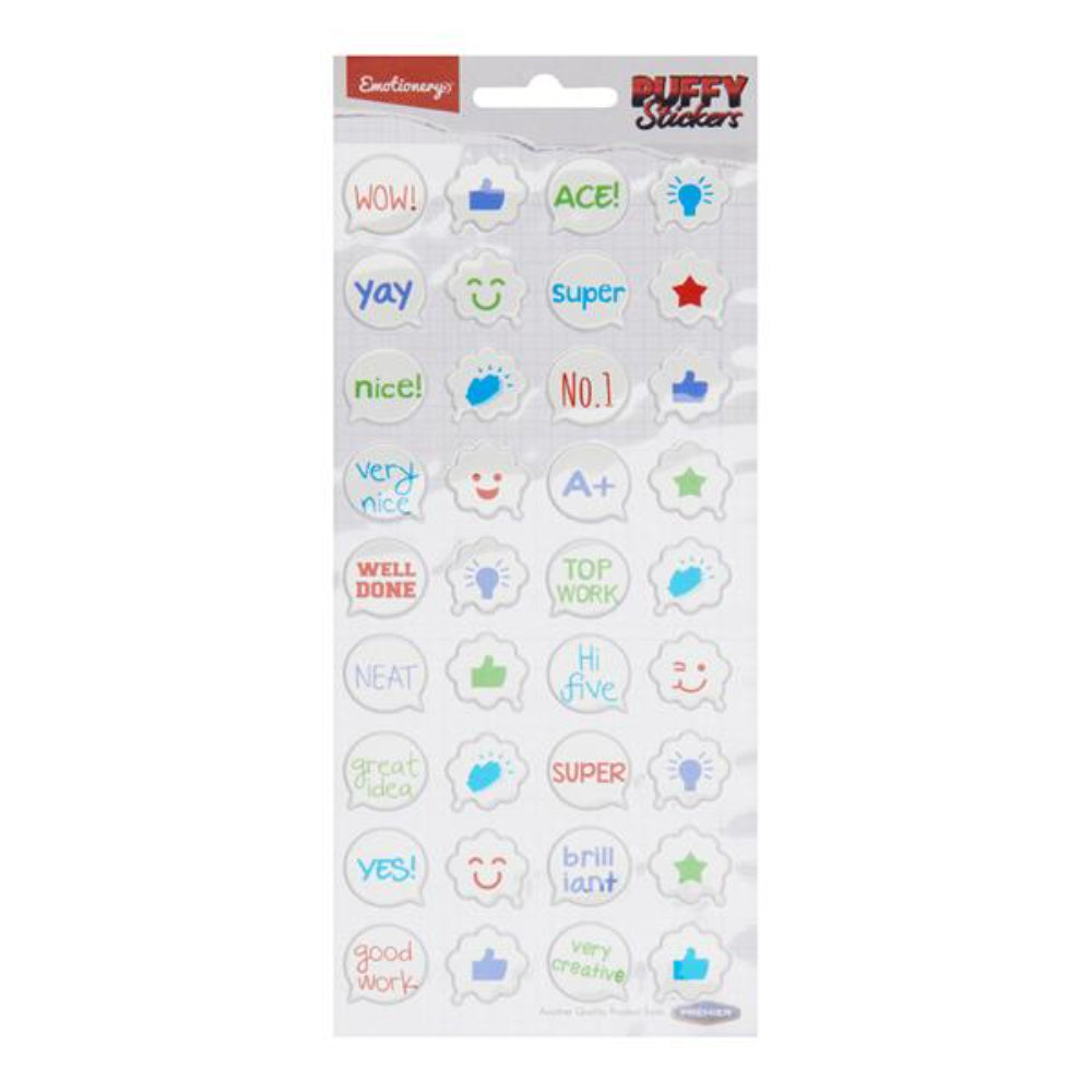 Emotionery Puffy Stickers - Speech Bubbles - Pack of 36 | Stationery Shop UK