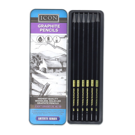 Icon Highest Quality Graphite Pencil Set in Tin