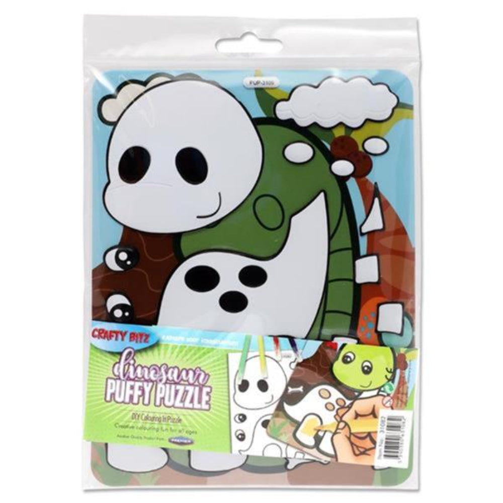 Crafty Bitz DIY Colouring Puffy Puzzle - Dinosaur