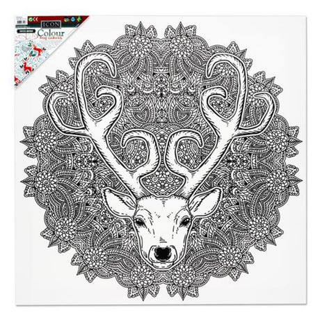 Icon Colour My Canvas - 500mm x 500mm - Festive Edition - Reindeer Mandala