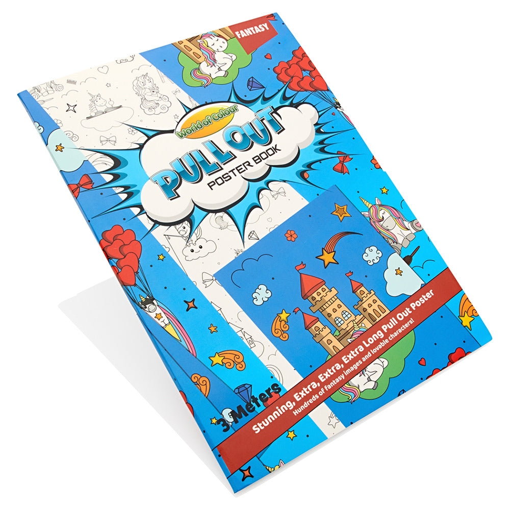 World of Colour 3m Pull Out Poster Colouring Book - Fantasy