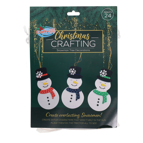 Crafty Bitz Christmas Crafting - Snowman Tree Decorations Pack of 24 | Stationery Shop UK