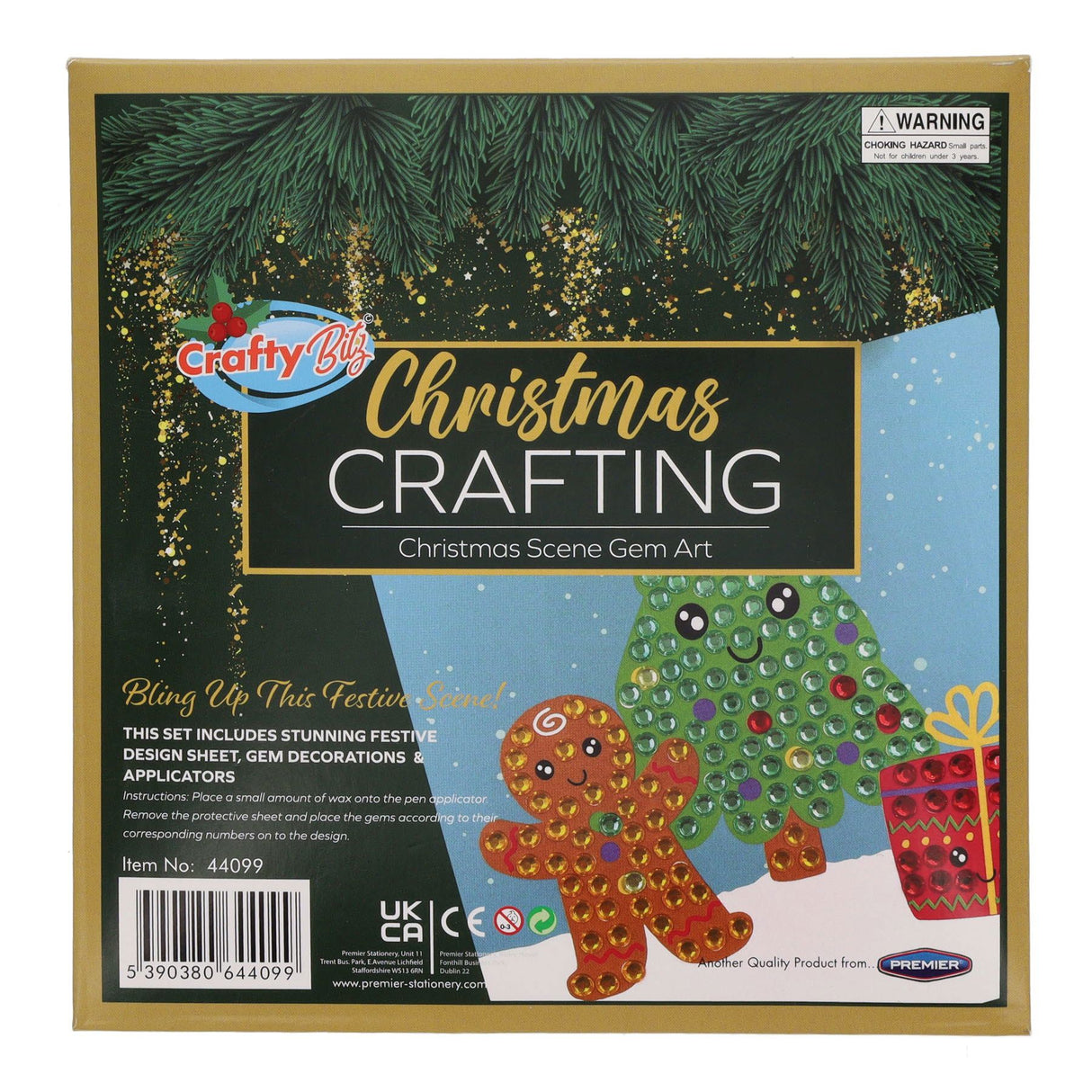 Crafty Bitz Christmas Crafting - Christmas Scene Gem Art