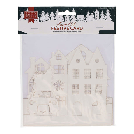 Icon Craft Laser Cut Festive Card - Christmas Scene | Stationery Shop UK
