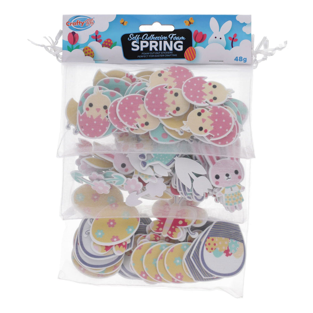 Crafty Bitz Foam Spring Self-Adhesive Stickers - 48g Bag | Stationery Shop UK