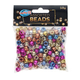 Crafty Bitz Round Metallic Beads - Assorted - 50g