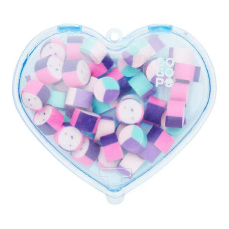 GOGOPO Mini Erasers in Heart Case - Blue Heart | Stationery Shop UK