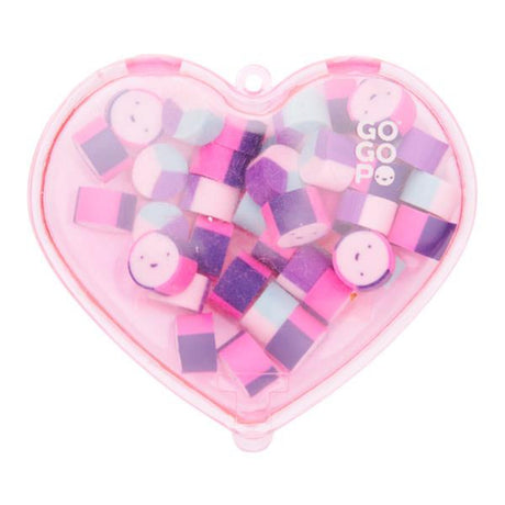 GOGOPO Mini Erasers in Heart Case - Pink Heart | Stationery Shop UK