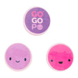 GOGOPO Round Erasers - Wallet of 3