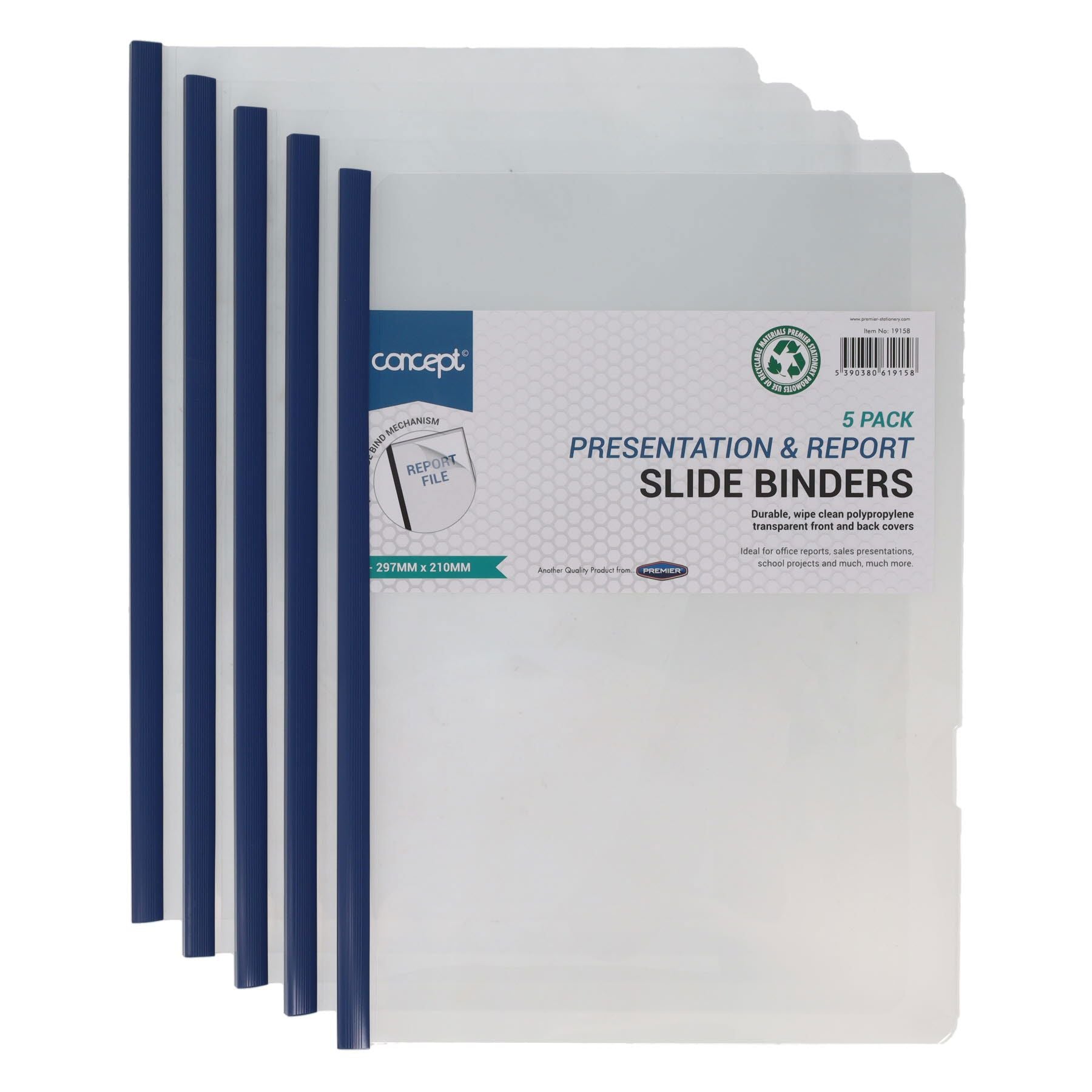 Premier Multipack Office A4 Display Document Folders Pack of 5