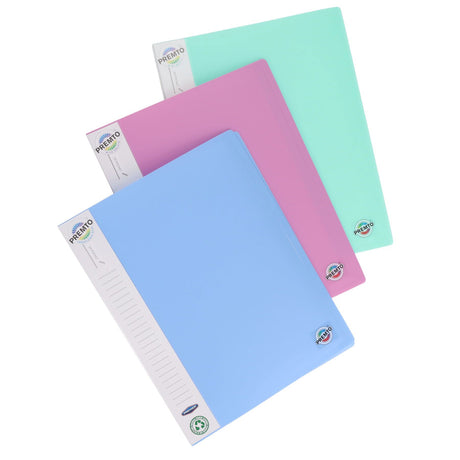 Premto A4 Pocket Display Book - Pastel - 20 Pockets - Pack of 3