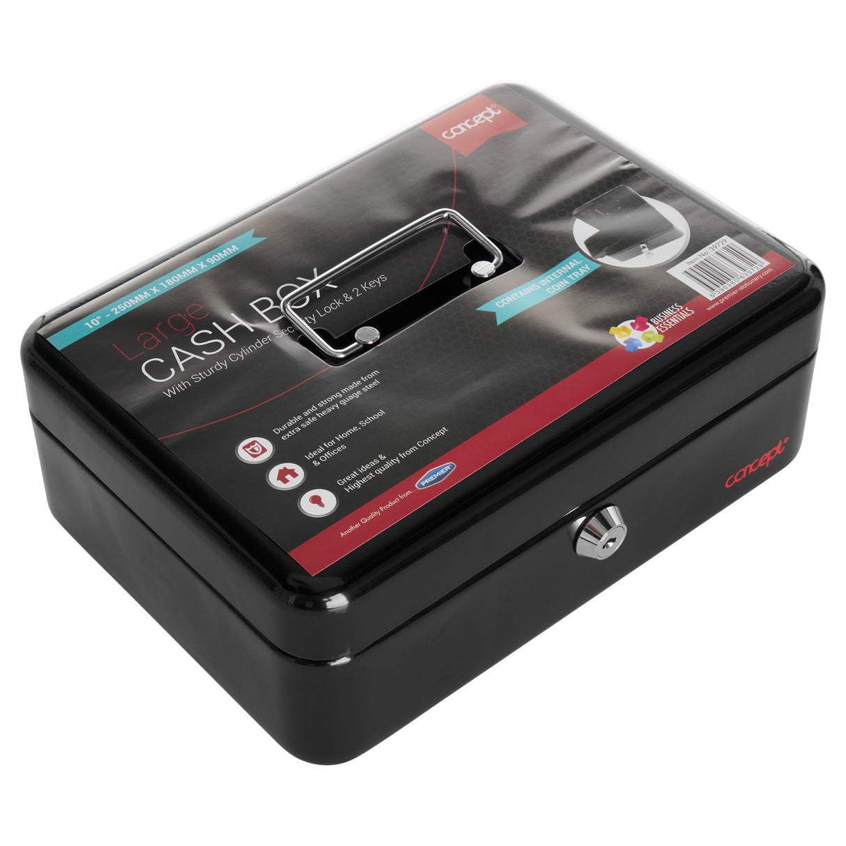 Concept 10 Metal Cash Box Black