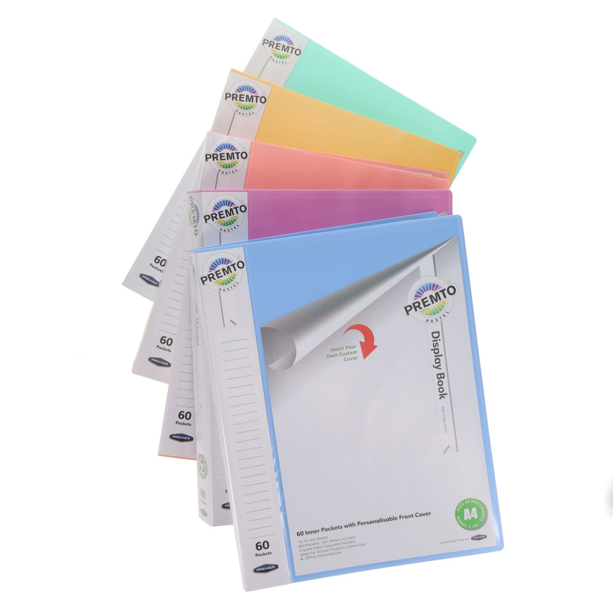 Premto Pastel A4 60 Pockets Display Book - Mint Magic-Display Books-Premto|StationeryShop.co.uk