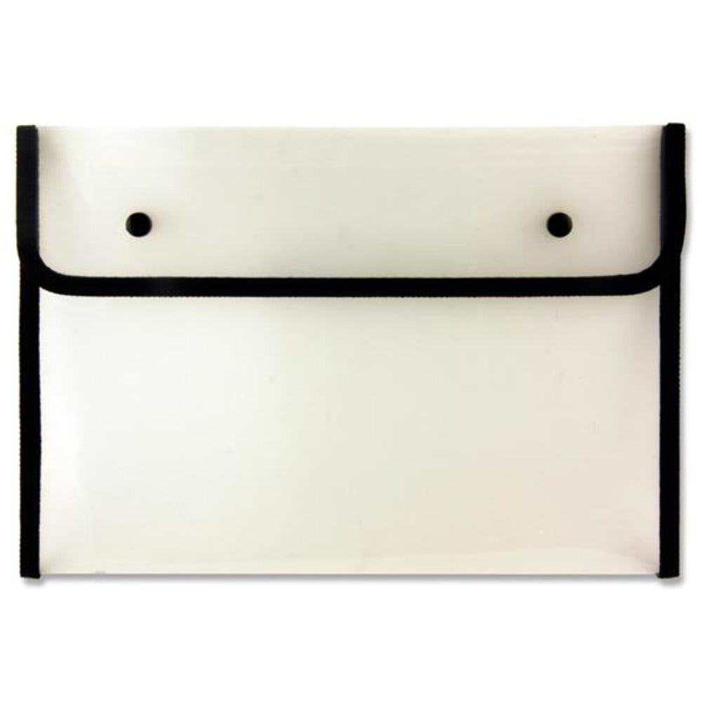 Concept A4 Heavy Duty Button Document Wallet - Black | Stationery Shop UK