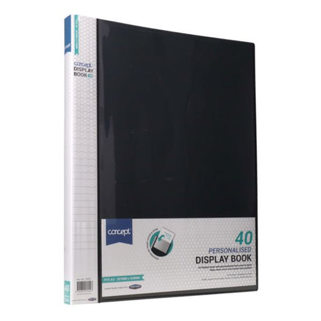 Concept A3 40 Pocket Presentation Display Book - Black