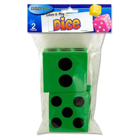 Clever Kidz Learn & Play Giant Dice - Green - Pack of 2 | Stationery Shop UK