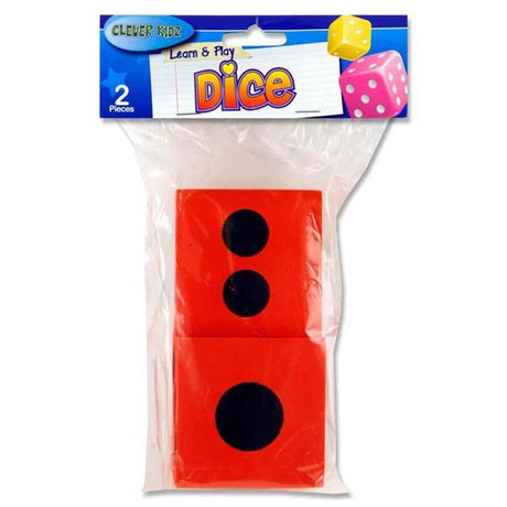 Clever Kidz Learn & Play Giant Dice - Red - Pack of 2 | Stationery Shop UK
