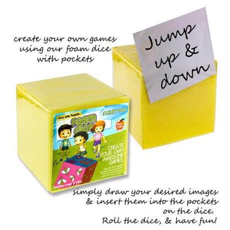 Clever Kidz 5 Create Your Own Games Foam Dice - 1 Dice with Pockets