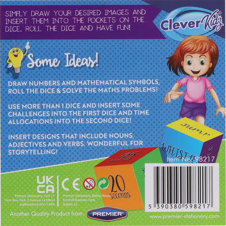 Clever Kidz 5 Create Your Own Games Foam Dice - 1 Dice with Pockets