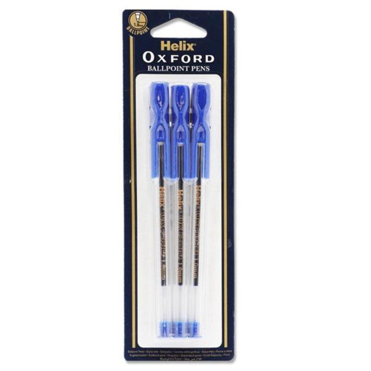 Helix Oxford Ballpoint Pen - Blue Ink - Pack of 6-Ballpoint Pens-Helix|StationeryShop.co.uk