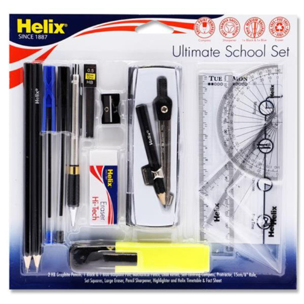 Helix Ultimate School Stationery Set - 16 Pieces | Stationery Shop UK