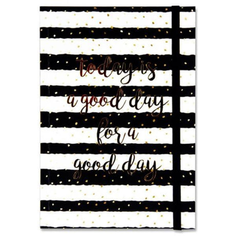 I Love Stationery A5 Journal - 200 Pages - Black Stripes and Dots-Journals-I Love Stationery|StationeryShop.co.uk